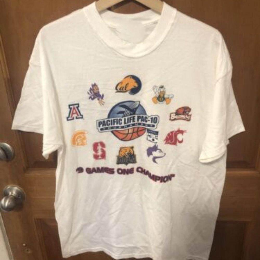 Nc_Aa Pac 10 Championship T-Shirt Retro Logos Pacific Life Pac 10 Shirt